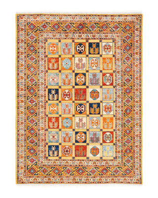 Bohemian Tribal Yellow Wool Area Rug 5' 10" x 7' 10" - Solo Rugs