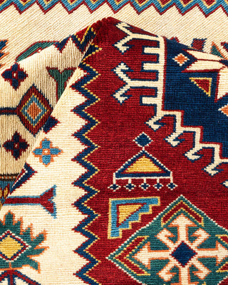 Bohemian Tribal Red Wool Area Rug 6' 5" x 9' 10" - Solo Rugs