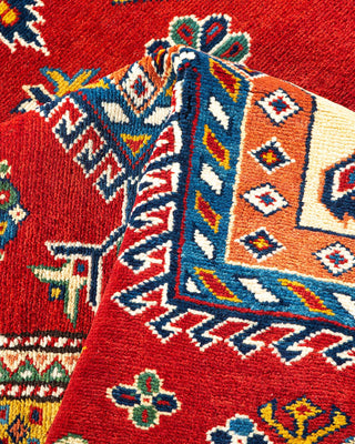 Bohemian Tribal Ivory Wool Area Rug 5' 10" x 8' 2" - Solo Rugs