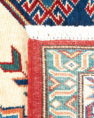 Bohemian Tribal Ivory Wool Area Rug 6' 0" x 8' 1" - Solo Rugs