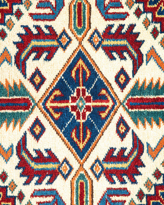 Bohemian Tribal Blue Wool Area Rug 5' 0" x 6' 10" - Solo Rugs