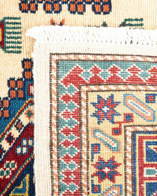 Bohemian Tribal Ivory Wool Area Rug 5' 1" x 7' 3" - Solo Rugs