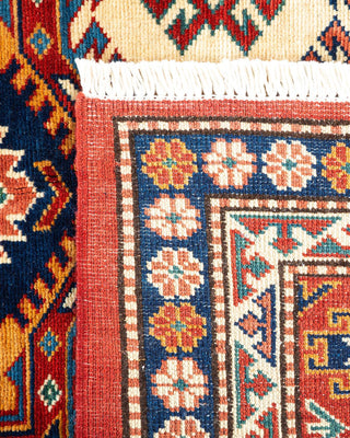 Bohemian Tribal Red Wool Area Rug 5' 4" x 6' 5" - Solo Rugs