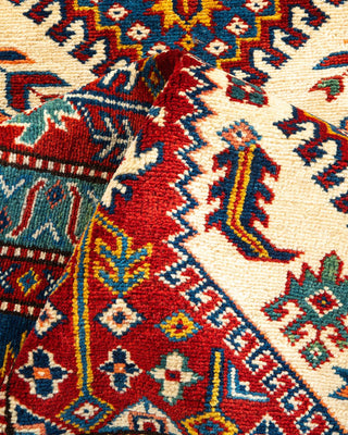 Bohemian Tribal Red Wool Area Rug 4' 4" x 5' 10" - Solo Rugs