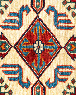 Bohemian Tribal Blue Wool Area Rug 4' 5" x 6' 4" - Solo Rugs