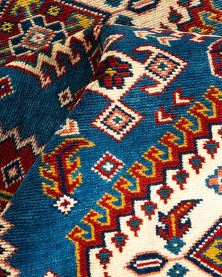 Bohemian Tribal Red Wool Area Rug 3' 9" x 4' 10" - Solo Rugs