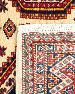 Bohemian Tribal Ivory Wool Area Rug 5' 3" x 7' 2" - Solo Rugs