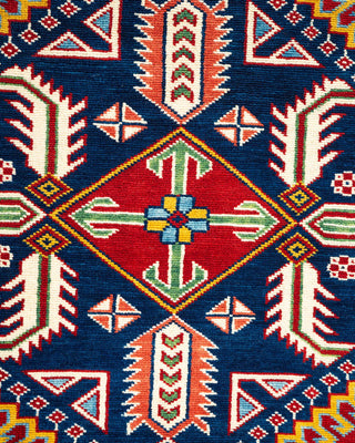 Bohemian Tribal Orange Wool Area Rug 7' 3" x 9' 9" - Solo Rugs