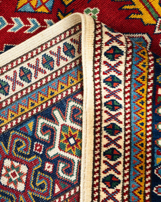 Bohemian Tribal Orange Wool Area Rug 7' 3" x 9' 9" - Solo Rugs