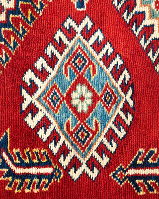 Bohemian Tribal Orange Wool Area Rug 6' 2" x 8' 2" - Solo Rugs