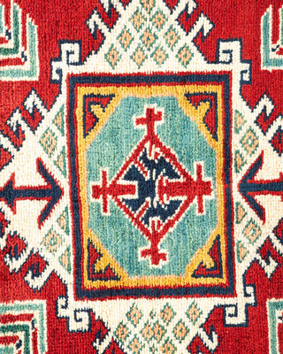 Bohemian Tribal Ivory Wool Area Rug 5' 8" x 8' 2" - Solo Rugs
