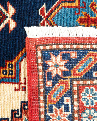 Bohemian Tribal Orange Wool Area Rug 6' 1" x 9' 3" - Solo Rugs