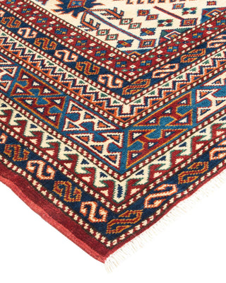 Bohemian Tribal Red Wool Area Rug 5' 3" x 7' 1" - Solo Rugs