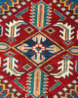 Bohemian Tribal Light Blue Wool Area Rug 5' 2" x 6' 4" - Solo Rugs