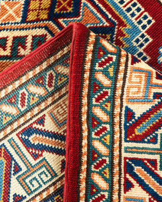 Bohemian Tribal Red Wool Runner 3' 0" x 10' 3" - Solo Rugs
