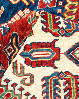Bohemian Tribal Red Wool Area Rug 6' 1" x 8' 8" - Solo Rugs