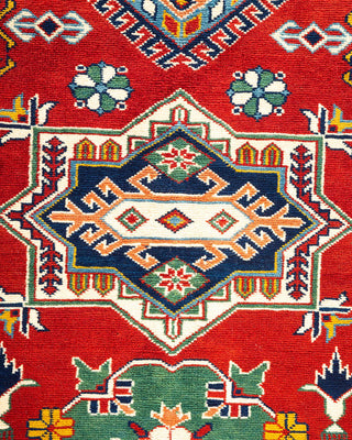 Bohemian Tribal Red Wool Area Rug 5' 10" x 8' 2" - Solo Rugs