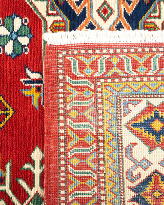 Bohemian Tribal Red Wool Area Rug 5' 10" x 8' 2" - Solo Rugs
