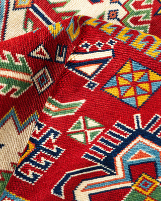 Bohemian Tribal Ivory Wool Area Rug 7' 4" x 9' 8" - Solo Rugs