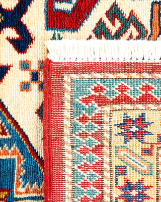 Bohemian Tribal Orange Wool Area Rug 5' 4" x 6' 10" - Solo Rugs