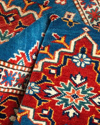 Bohemian Tribal Blue Wool Runner 2' 8" x 10' 0" - Solo Rugs