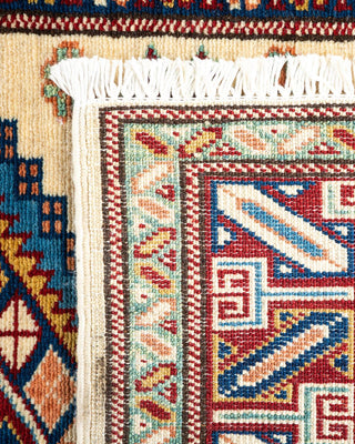 Bohemian Tribal Ivory Wool Runner 2' 9" x 9' 5" - Solo Rugs