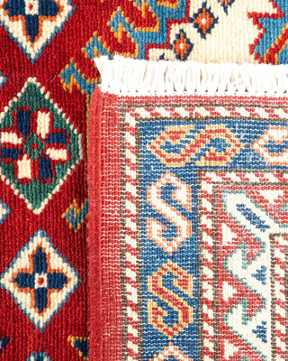Bohemian Tribal Orange Wool Area Rug 5' 1" x 7' 2" - Solo Rugs