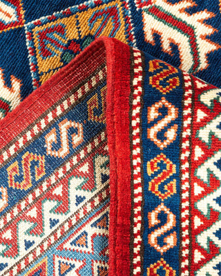 Bohemian Tribal Orange Wool Area Rug 5' 1" x 7' 2" - Solo Rugs