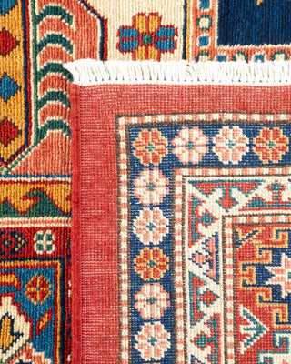 Bohemian Tribal Orange Wool Area Rug 5' 0" x 7' 2" - Solo Rugs