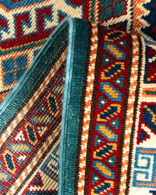 Bohemian Tribal Green Wool Runner 3' 0" x 10' 1" - Solo Rugs