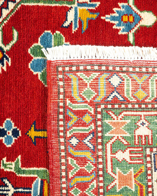 Bohemian Tribal Orange Wool Area Rug 6' 3" x 9' 6" - Solo Rugs