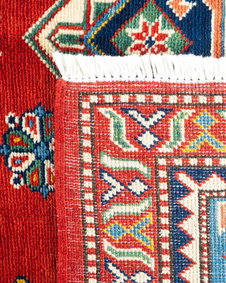 Bohemian Tribal Orange Wool Area Rug 5' 10" x 8' 4" - Solo Rugs