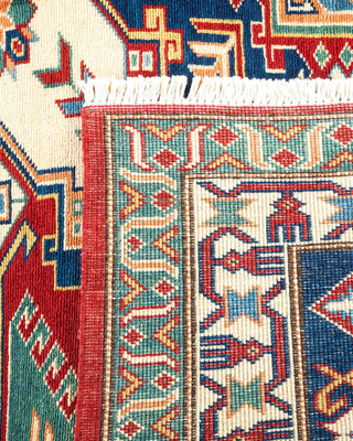 Bohemian Tribal Red Wool Area Rug 6' 1" x 7' 5" - Solo Rugs