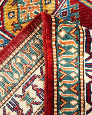 Bohemian Tribal Red Wool Area Rug 6' 1" x 8' 9" - Solo Rugs