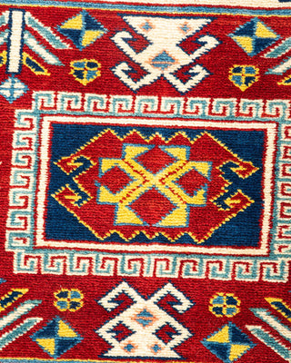 Bohemian Tribal Ivory Wool Area Rug 5' 0" x 6' 10" - Solo Rugs