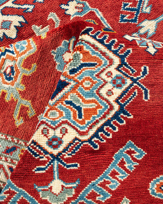 Bohemian Tribal Orange Wool Area Rug 5' 6" x 8' 3" - Solo Rugs