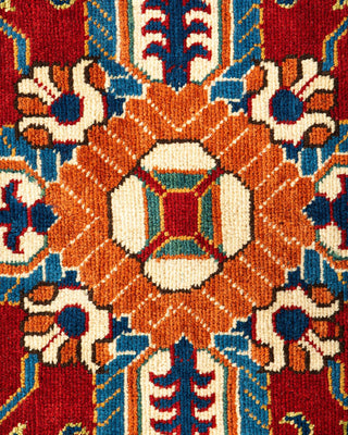 Bohemian Tribal Blue Wool Area Rug 5' 9" x 8' 10" - Solo Rugs