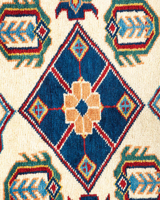 Bohemian Tribal Light Blue Wool Area Rug 6' 3" x 8' 9" - Solo Rugs