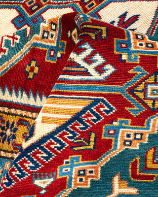 Bohemian Tribal Orange Wool Area Rug 6' 0" x 8' 1" - Solo Rugs