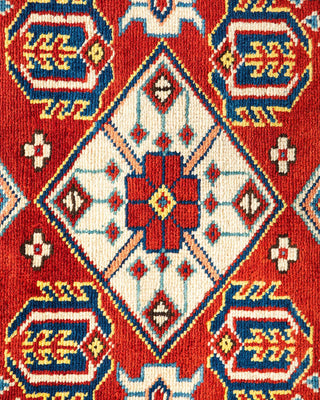 Bohemian Tribal Light Blue Wool Area Rug 6' 1" x 8' 7" - Solo Rugs