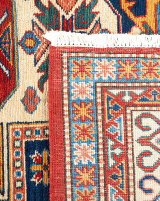 Bohemian Tribal Blue Wool Area Rug 5' 4" x 7' 0" - Solo Rugs
