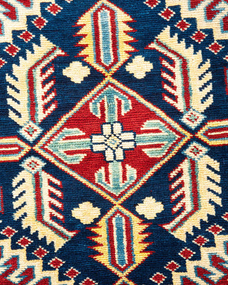 Bohemian Tribal Orange Wool Area Rug 4' 10" x 7' 5" - Solo Rugs