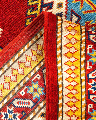 Bohemian Tribal Orange Wool Area Rug 5' 4" x 6' 10" - Solo Rugs