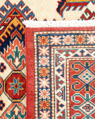 Bohemian Tribal Orange Wool Area Rug 5' 3" x 7' 1" - Solo Rugs