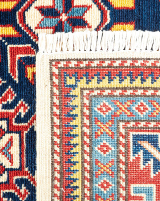 Bohemian Tribal Ivory Wool Area Rug 4' 4" x 6' 5" - Solo Rugs