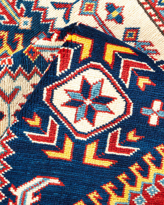 Bohemian Tribal Ivory Wool Area Rug 4' 4" x 6' 5" - Solo Rugs