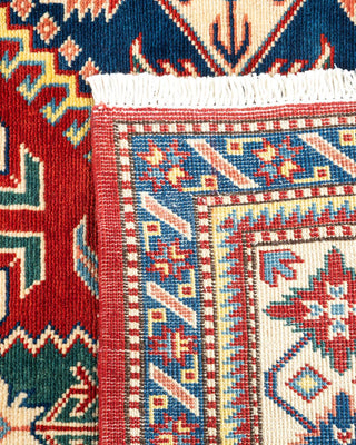 Bohemian Tribal Orange Wool Area Rug 4' 3" x 5' 10" - Solo Rugs