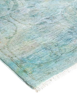 Contemporary Vibrance Light Blue Wool Runner 2' 8" x 7' 7" - Solo Rugs