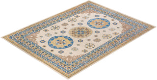 Traditional Khotan Ivory Wool Area Rug 9' 0" x 11' 10" - Solo Rugs
