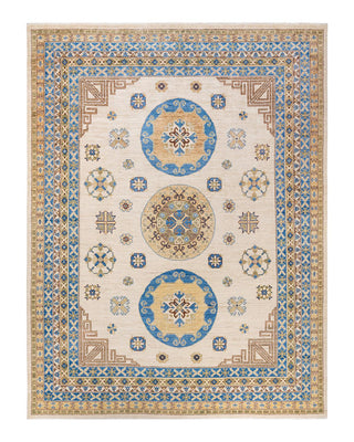 Traditional Khotan Ivory Wool Area Rug 9' 0" x 11' 10" - Solo Rugs